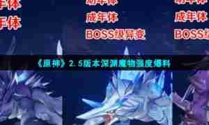 《原神》2.5版本深渊魔物强度爆料