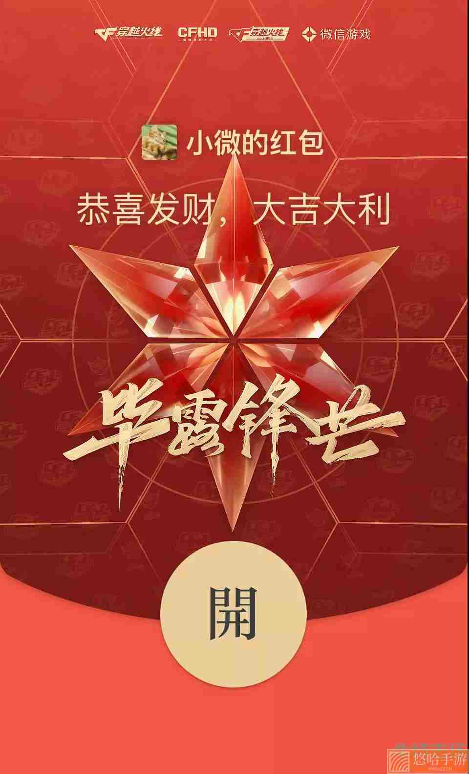 《微信》穿越火线赛事2022虎年主题红包封面免费领取